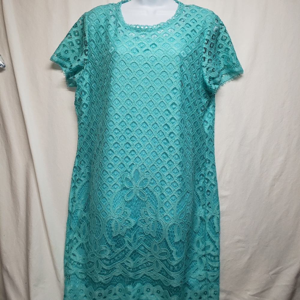 NWOT IsaacMizrahi Medium S/S Seamist Layered Dress - Picture 1 of 9